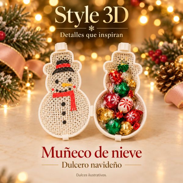 Muñeco de nieve termoformado (esfera/dulcero)